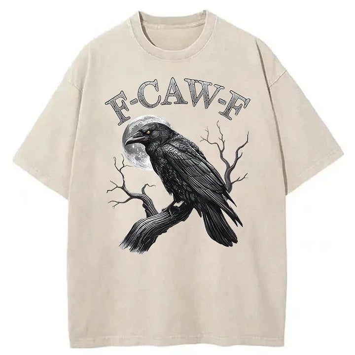F-Caw-F Crow Washed Cotton T-Shirt