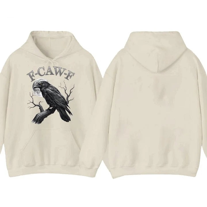 F-Caw-F Crow 100% Cotton Hooded Sweatshirt