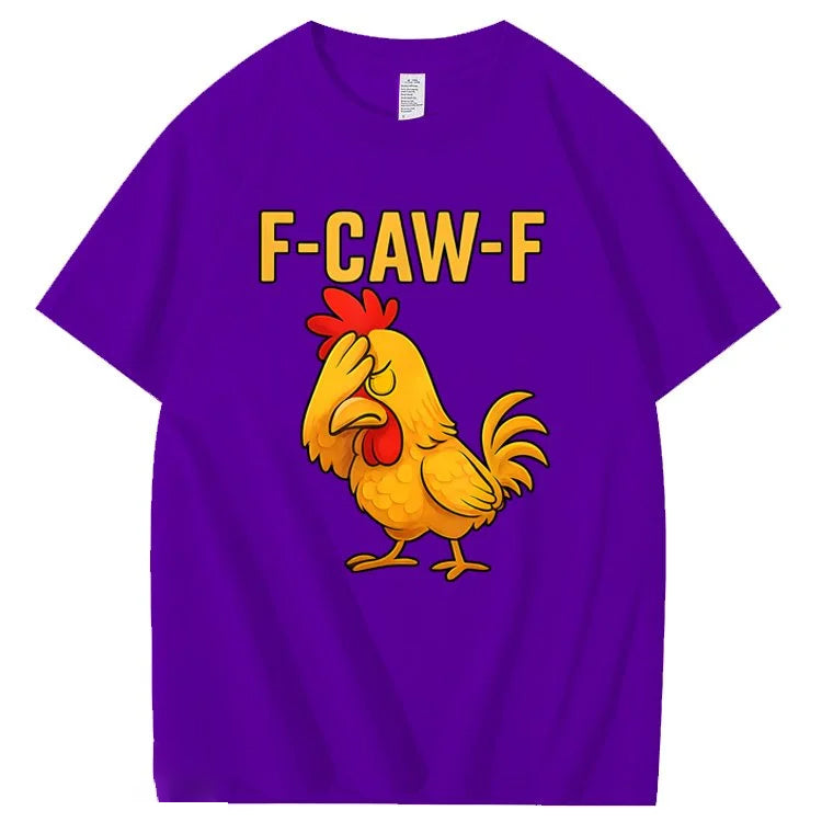 F-Caw-F Helpless Chicken Pattern100% Cotton T-Shirt