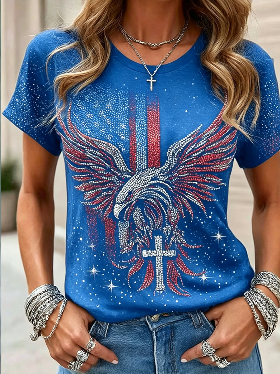 Women's Vintage Faith American Founding 250th Anniversary Short-Sleeved T-Shirt