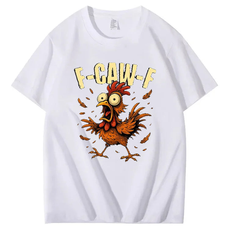 F-CAW-F Rooster Meme T-Shirt Funny Chicken Humor