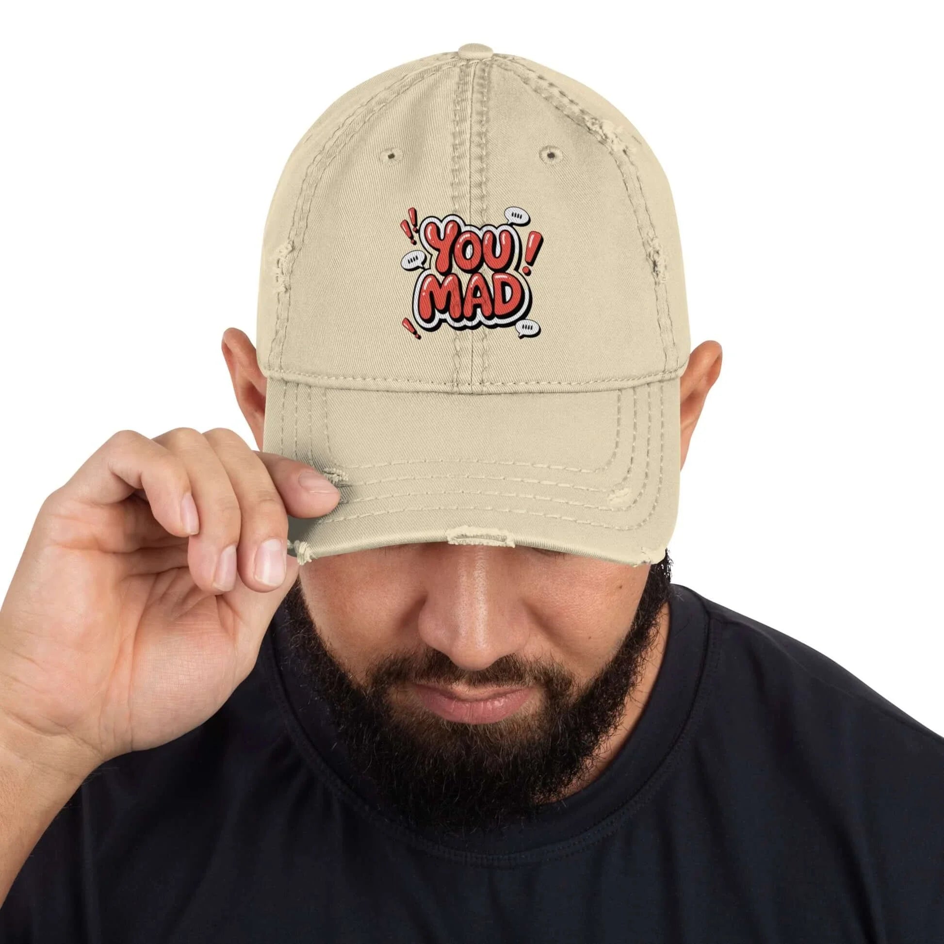 DUO MODERN "You Mad" Distressed Cap