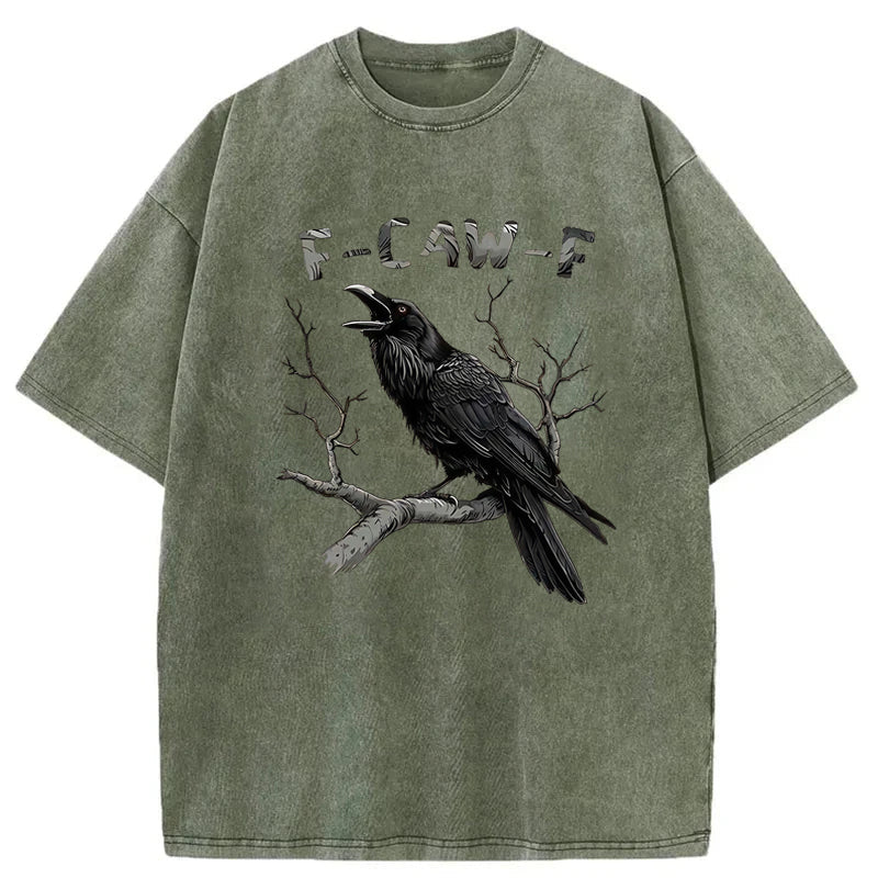 F-Caw-F Crow Washed Cotton T-Shirt