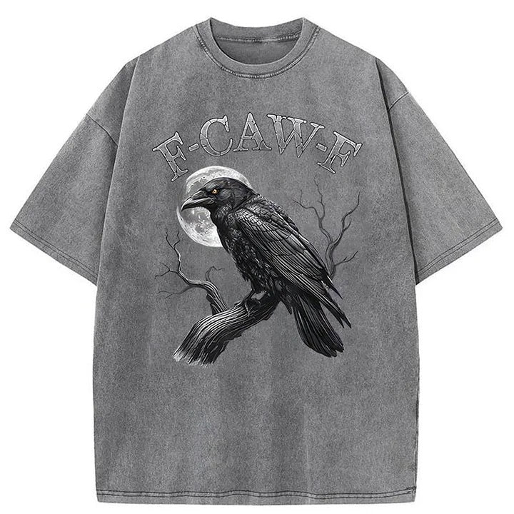 F-Caw-F Crow Washed Cotton T-Shirt