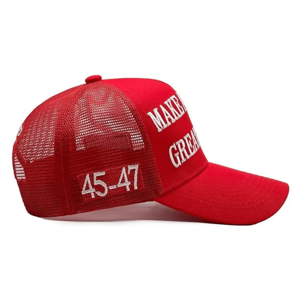 Premium Make America Great again Embroidered Trucker Hat  4 Sided Design